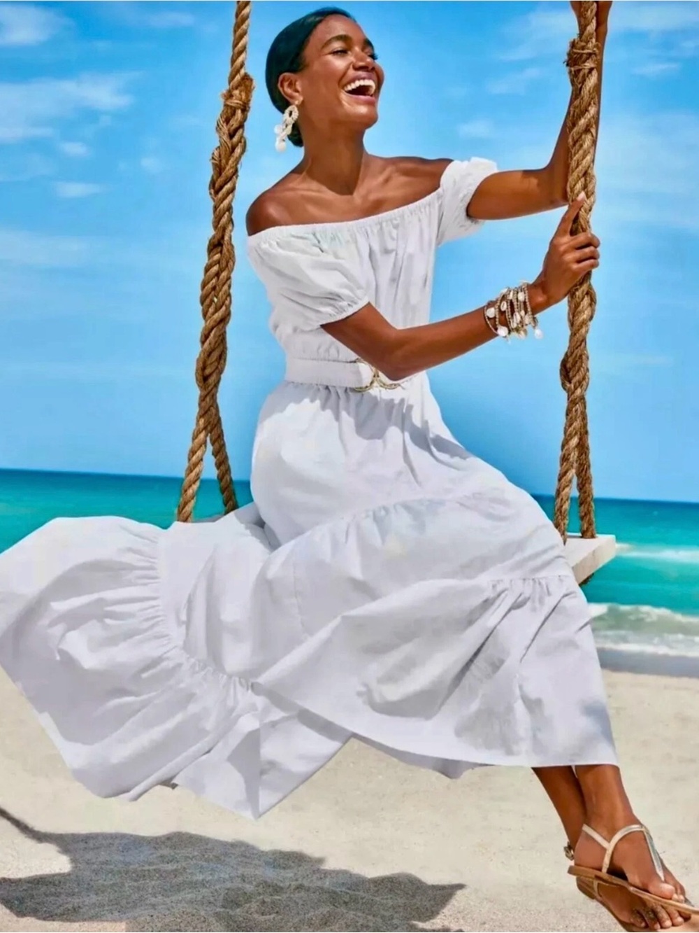 Lilly Pulitzer NWT Nessa Shoulder Maxi Dress White Jungle Cabana $348 Size XL - Picture 1 of 12